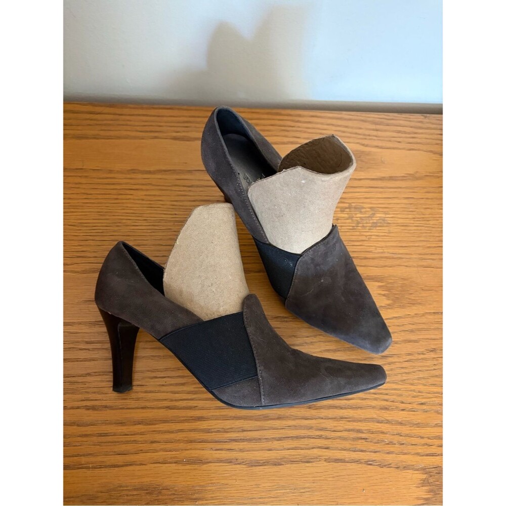 Worthington Dark Brown Suede Flexible Pointed Heel Shoes